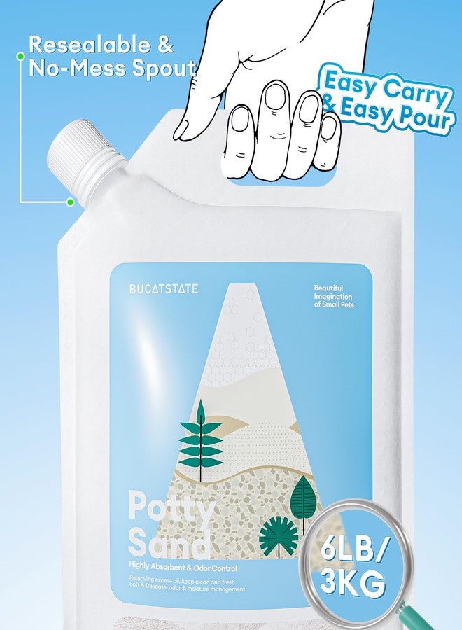 BUCATSTATE Hamster Sand 6.6LB, Highly Absorbent & Odor Control Potty Litter, Sand for Hamster Bath, Chinchillas, Gerbils, Mice, Degus and Other Small Pets (ZeoliteSand) - Image 2