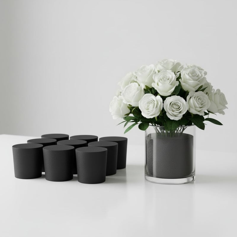 Xcel Florist Foam Floral Foam Blocks - Reusable, Weather Resistant Styrofoam for Artificial Flowers (Black 3" Round x 3" Thick - 10 Pack) - Image 1
