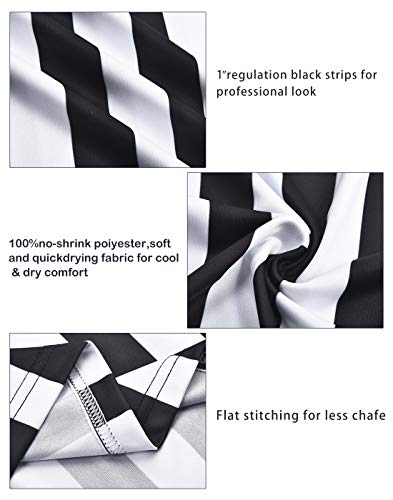 ChinFun Official Referee Costume Women's Ref Shirt V-Neck Black and White Stripe Umpire Jersey Shirt for Basketball Halloween S - Image 3