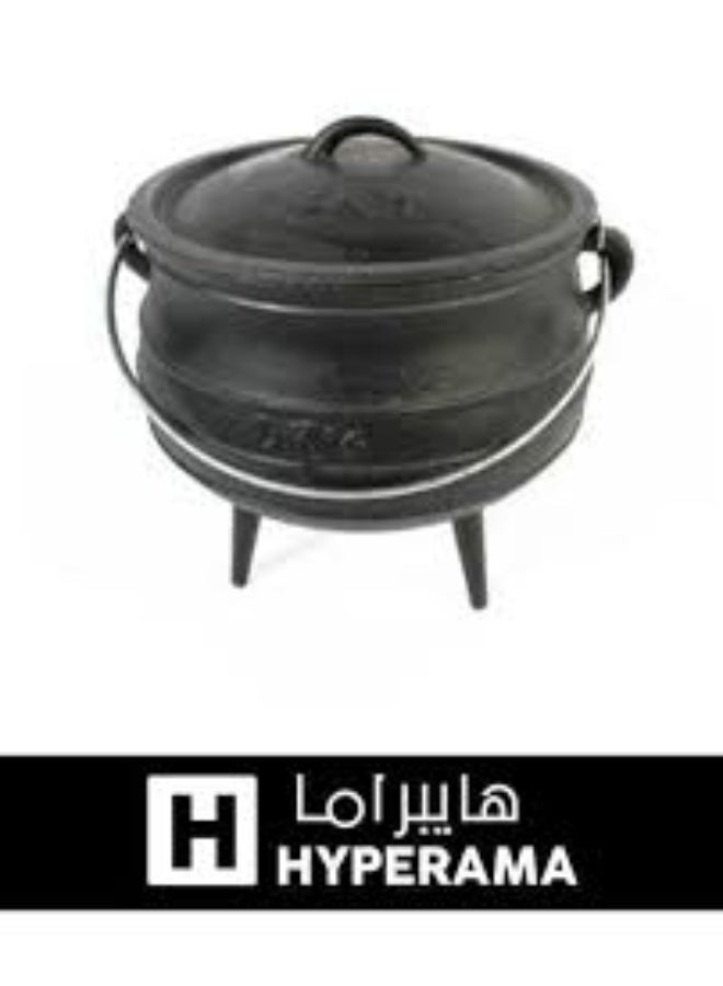 ال كي وعاء بوتجي من الحديد الزهر شديد التحمل من LK’s رقم 4 – قدر تقليدي بثلاث أرجل للطهي في الهواء الطلق مثالي للحساء والكاري والشواء – سعة 9.3 لتر – أواني طهي مدمجة، متينة، وجاهزة للنار – باللون الأسود.  - Image 3