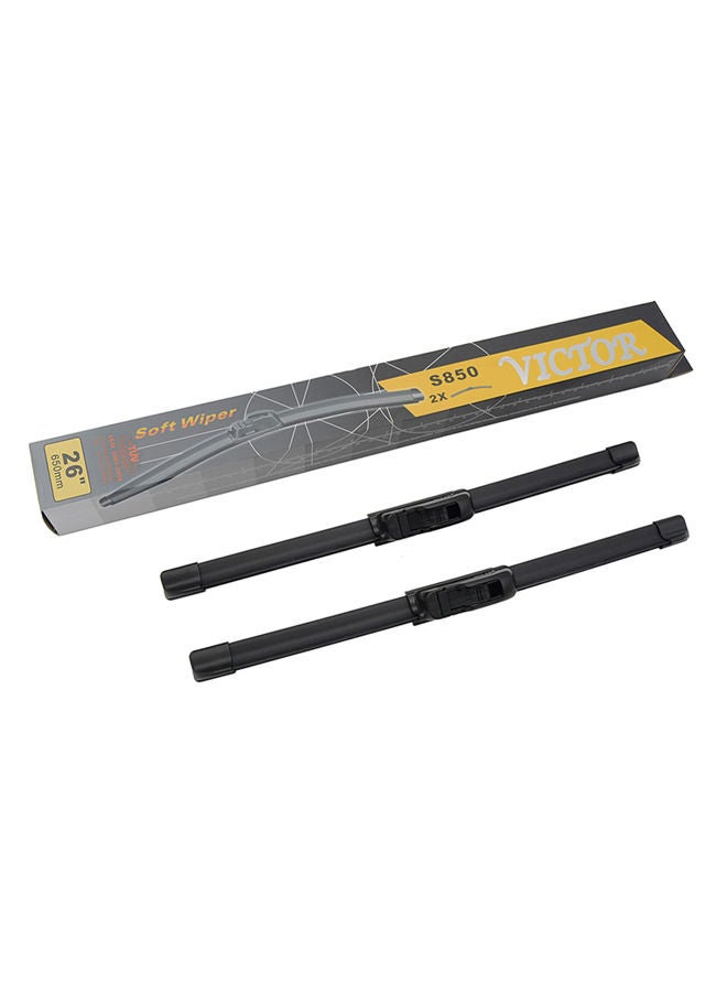 Victor فيكتور عبوة من 2 | 26 بوصة | EM-850S شفرة مساحات ناعمة من البوليستر عالمية الاستخدام لأكثر من 98% من السيارات - Image 4