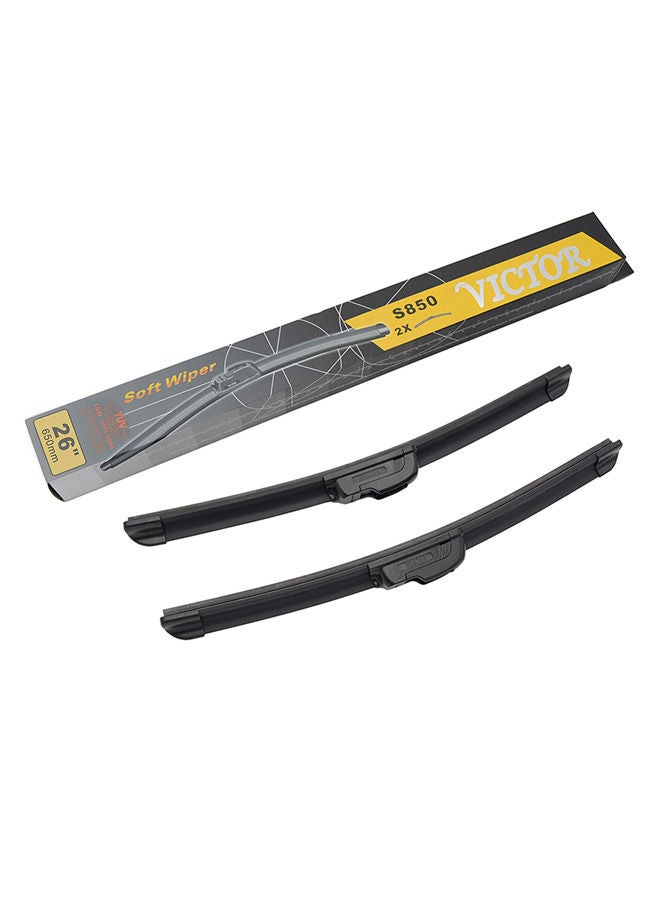 Victor فيكتور عبوة من 2 | 26 بوصة | EM-850S شفرة مساحات ناعمة من البوليستر عالمية الاستخدام لأكثر من 98% من السيارات - Image 2