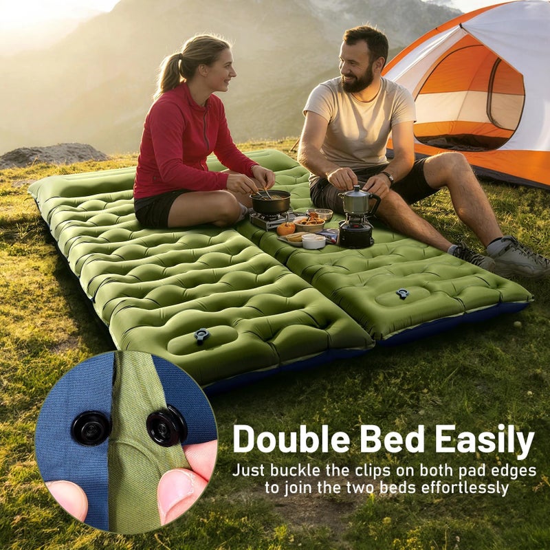 KASBAH Camping Sleeping Pad,Extra Wide 6 inch Thick Inflatable Sleeping Pads with Built-in Foot Pump and Pillow,Ultralight Camping Mat Gear for Outdoor Hiking,Camping - Image 5
