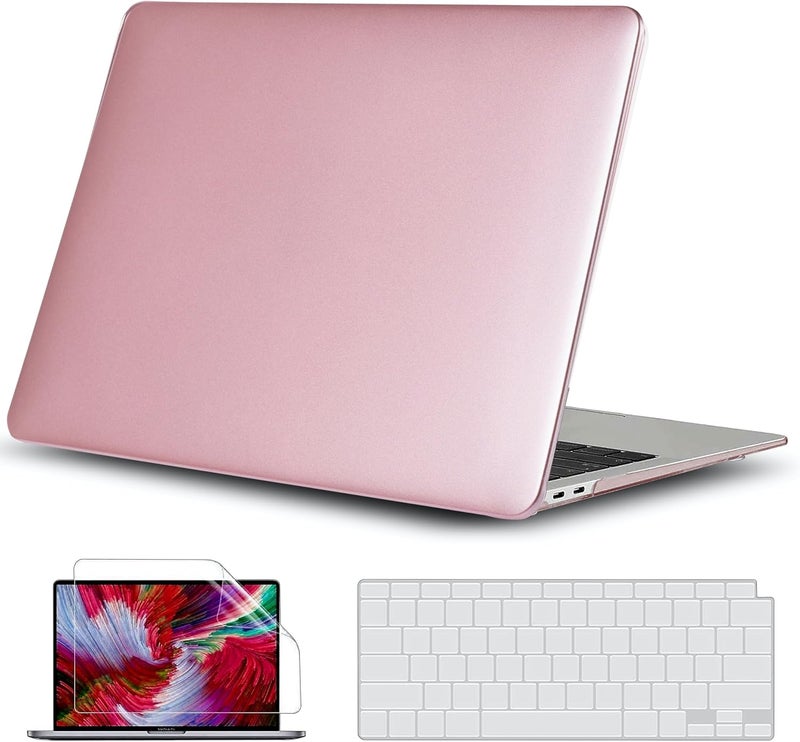GVTECH Case for MacBook Air 13.6 inch 2026 2025 2024-2022 Release M5 A3449 M4 A3240 M3 A3113 M2 A2681, Plastic Hard Shell & Keyboard Cover & Screen Protector, Metallic Rose Gold - Image 1