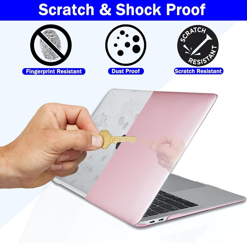 GVTECH Case for MacBook Air 13.6 inch 2026 2025 2024-2022 Release M5 A3449 M4 A3240 M3 A3113 M2 A2681, Plastic Hard Shell & Keyboard Cover & Screen Protector, Metallic Rose Gold - Image 3