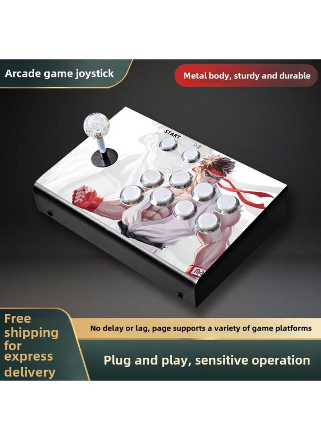 Generic Arcade Rocker Computer Android Phone Tablet Fighting Rocker Home Game Machine No Delay Rocker Gamepad-Product Color:With Light Version  - Image 3