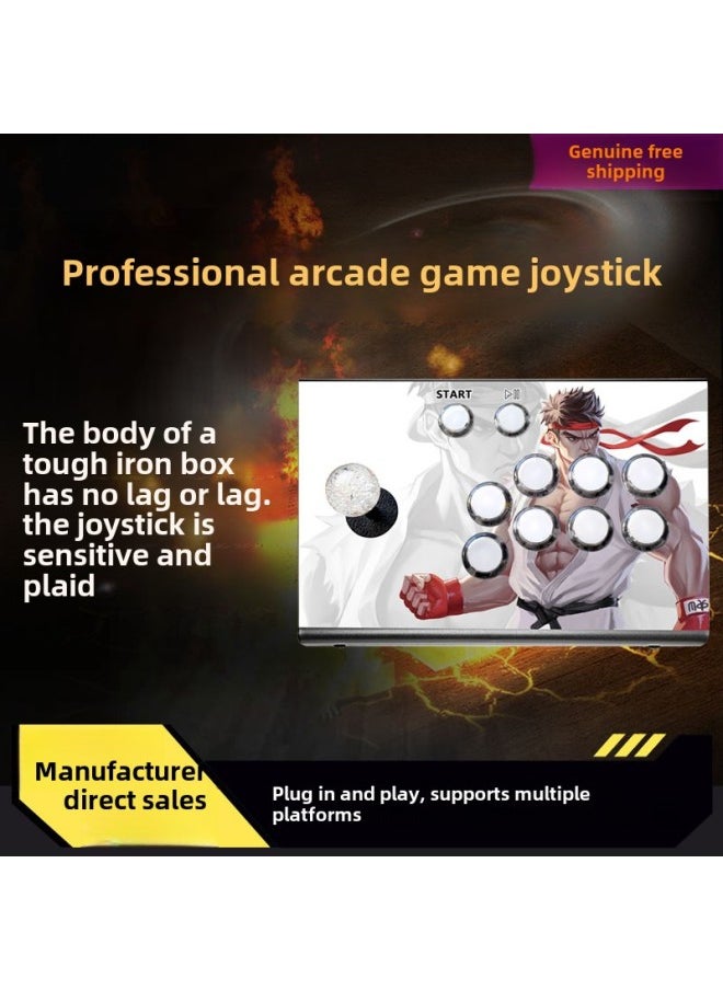 Generic Arcade Rocker Computer Android Phone Tablet Fighting Rocker Home Game Machine No Delay Rocker Gamepad-Product Color:With Light Version  - Image 2