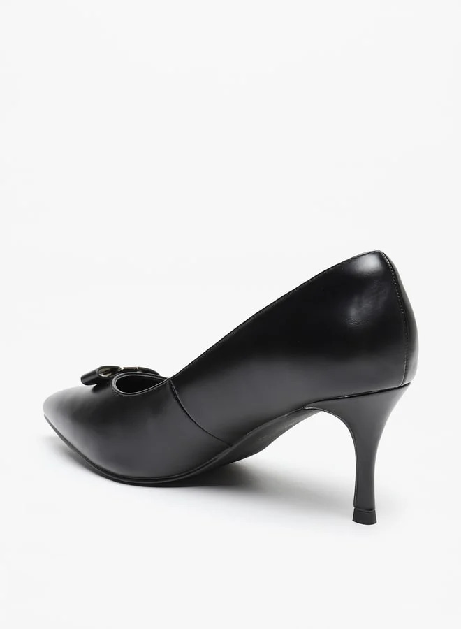 Flora Bella By Shoexpress Women's Bow Accent Slip-On Shoes With Stiletto Heels