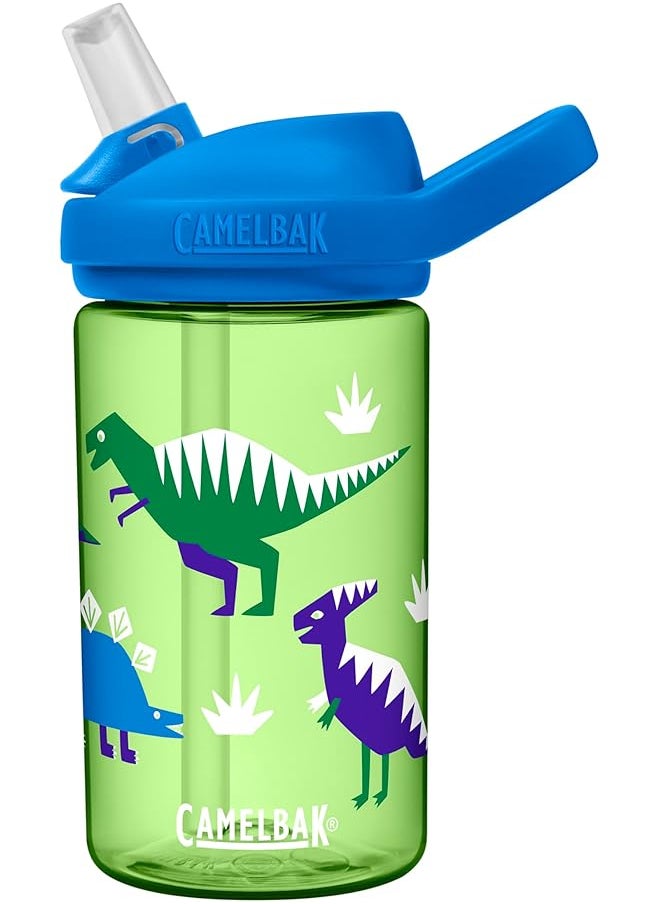 CAMELBAK Eddy Plus 14 Oz Kids Water Bottle With Tritan Renew Straw Top Leak Proof When Closed Hip Dinos  - Image 1