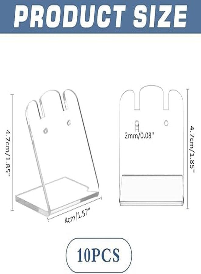 CRUTO Clear Acrylic Earring Display Stands (10-Pack) – L-Shaped Jewelry Holder for Studs, Hoops & Dangle Earrings | Transparent Organizer for Showcase, Craft Fair & Retail Display - Image 3