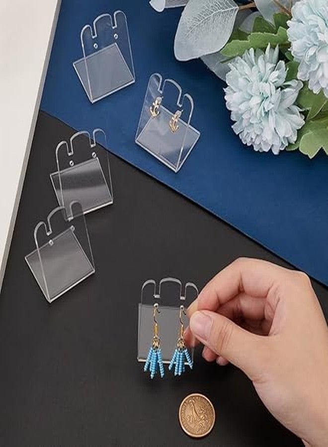 CRUTO Clear Acrylic Earring Display Stands (10-Pack) – L-Shaped Jewelry Holder for Studs, Hoops & Dangle Earrings | Transparent Organizer for Showcase, Craft Fair & Retail Display - Image 5