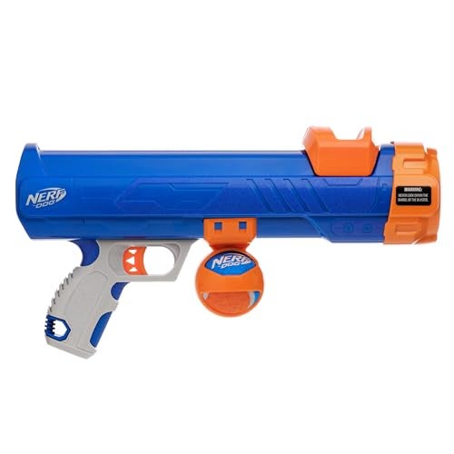 Nerf Dog Tennis Ball Blaster Dog Toy BlueOrange 16 Inch Compact Blaster with 1 Ball - Image 1