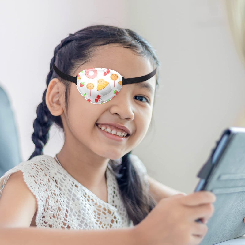 Eurzom 8 Pcs Eye Patches for Kids Adjustable Single Eye Patch Reusable Cute Girls Boys Eye Patch with Elastic Strap for Lazy Eye Either Eye Left or Right Eyepatch, Various Patterns (Fresh Style)  - Image 5