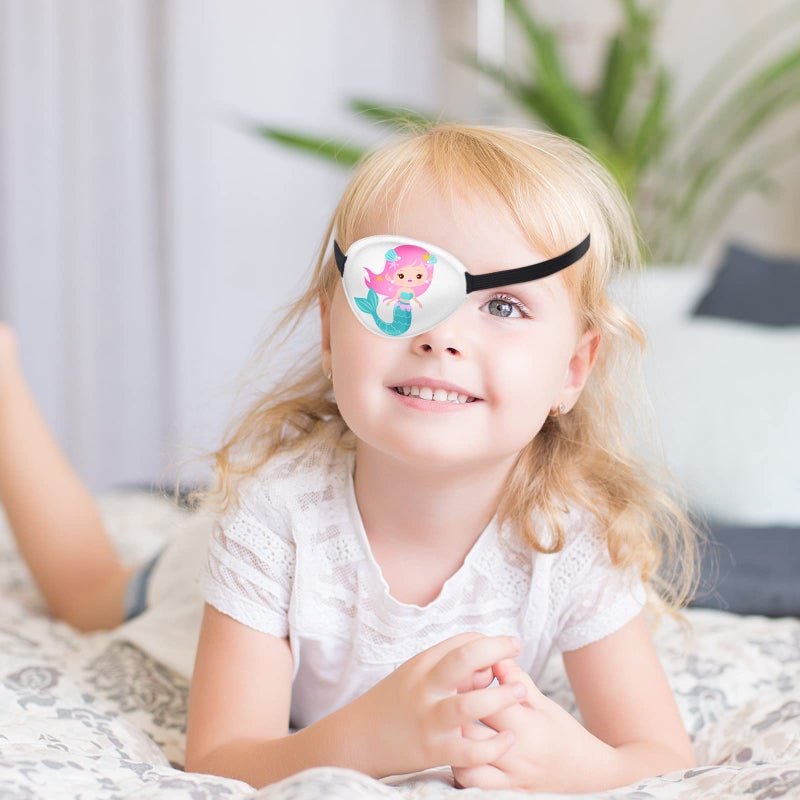 Eurzom 8 Pcs Eye Patches for Kids Adjustable Single Eye Patch Reusable Cute Girls Boys Eye Patch with Elastic Strap for Lazy Eye Either Eye Left or Right Eyepatch, Various Patterns (Fresh Style)  - Image 4