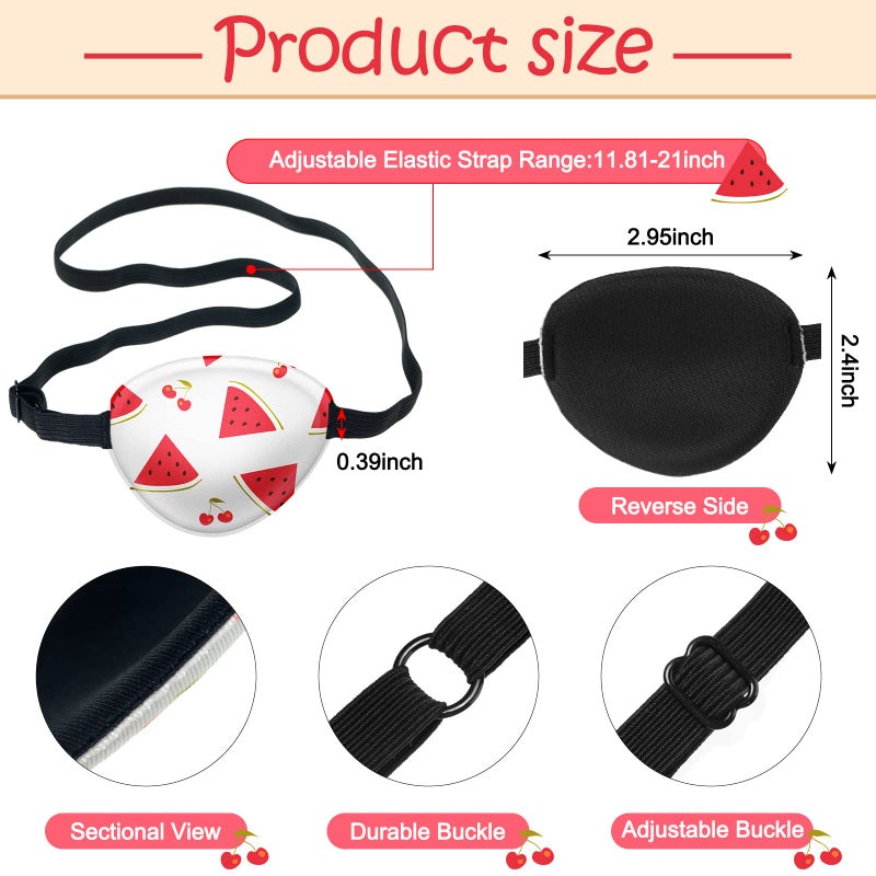 Eurzom 8 Pcs Eye Patches for Kids Adjustable Single Eye Patch Reusable Cute Girls Boys Eye Patch with Elastic Strap for Lazy Eye Either Eye Left or Right Eyepatch, Various Patterns (Fresh Style)  - Image 2