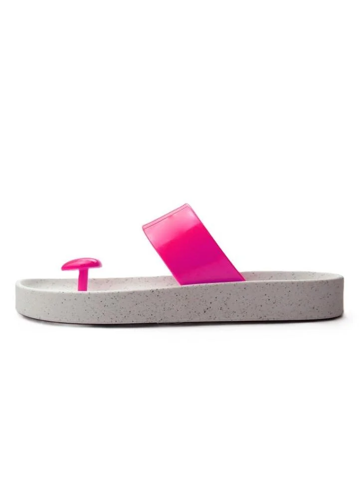Voices Smooth Stone Women'S Anti Slip Sole  Colored Strap Sandals - White/Pink
