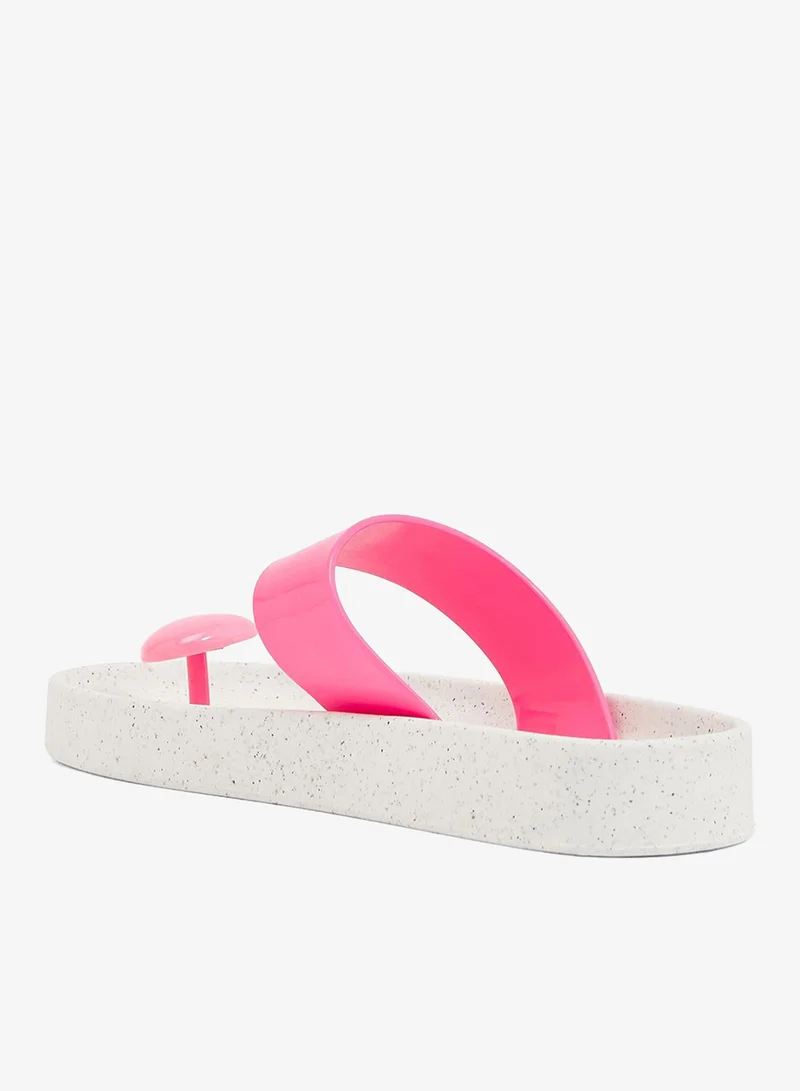 فويسيز صنادل نسائية بحزام ملون بنعل مانع للانزلاق من الحجر الأملس - أبيضوردي