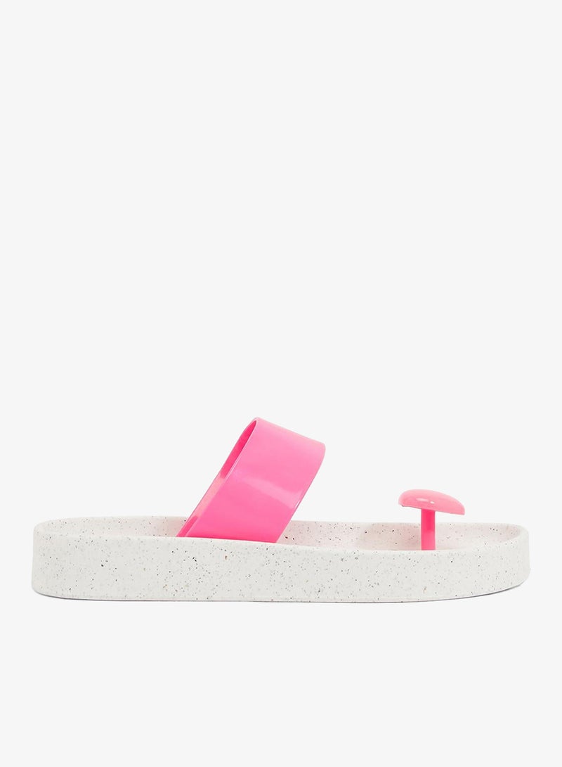 Voices Smooth Stone Women'S Anti Slip Sole  Colored Strap Sandals - White/Pink - Image 1