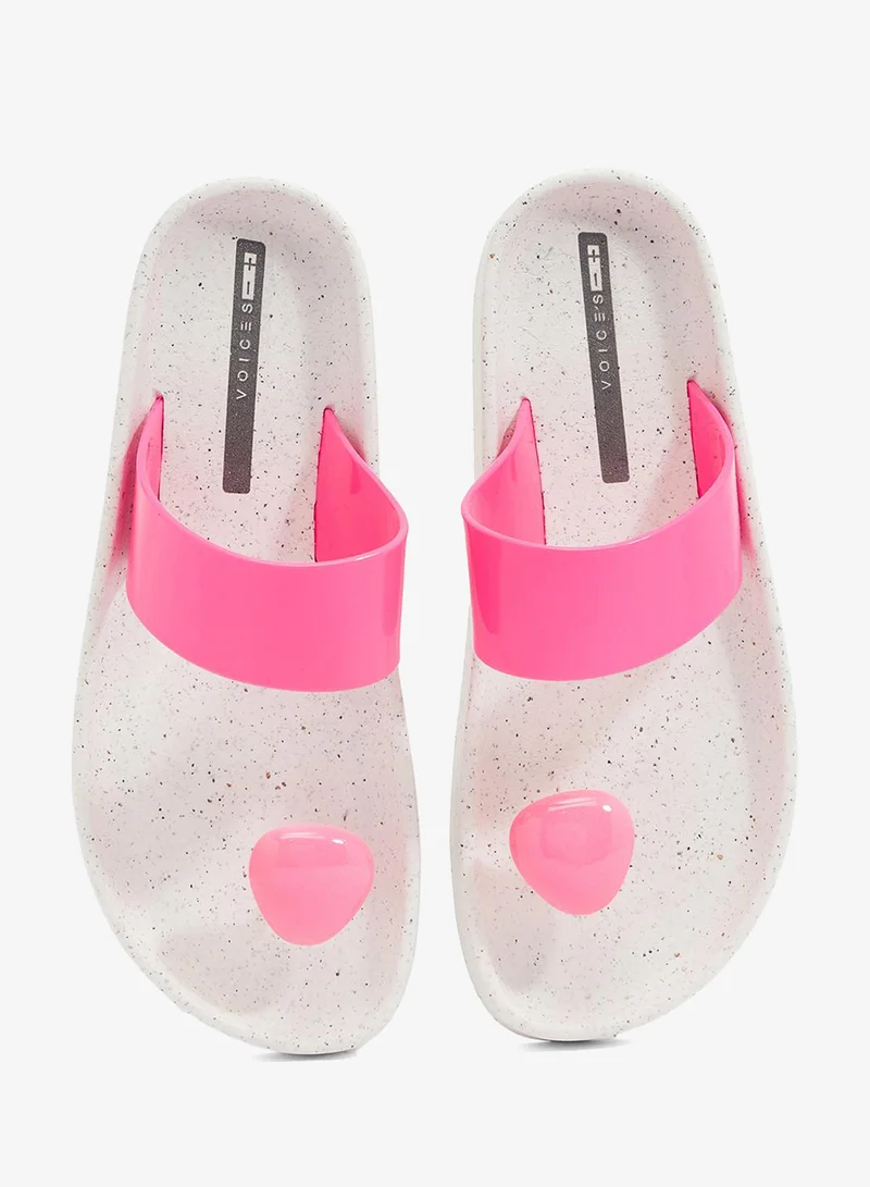 Voices White Pet-Pink-Pink Smooth Stone Women'S Anti Slip Sole  Colored Strap Sandals - White/Pink for Women | Best Price UAE