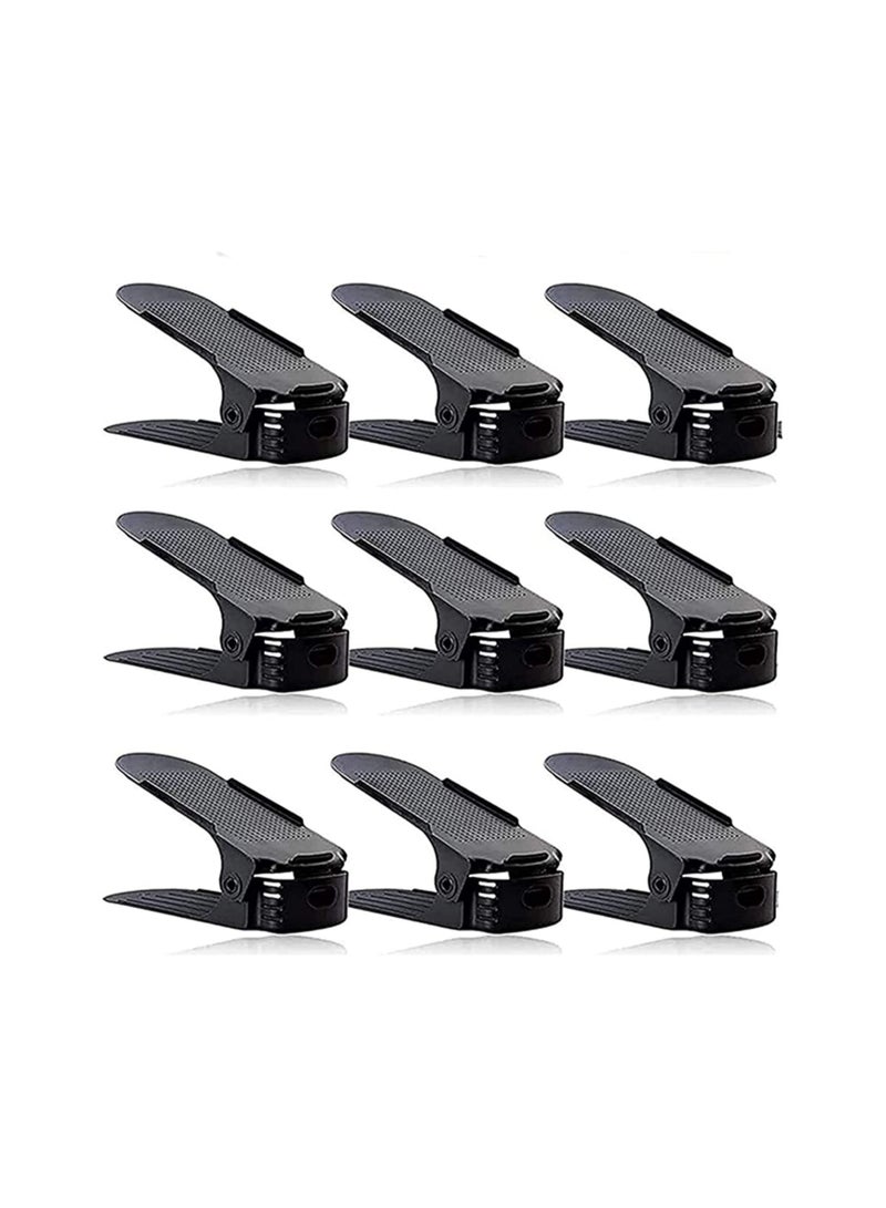 Cool Baby Set Of 9Pcs Black Shoe Slots Organizer Display Rack Space Saver Shoe Rack Holder - Image 1