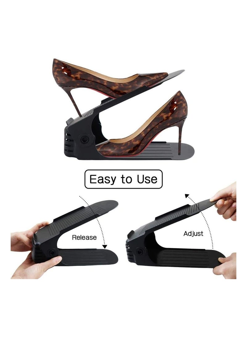 Cool Baby Set Of 9Pcs Black Shoe Slots Organizer Display Rack Space Saver Shoe Rack Holder - Image 2