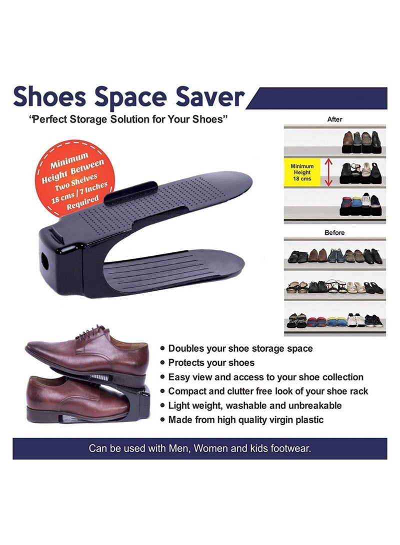 Cool Baby Set Of 9Pcs Black Shoe Slots Organizer Display Rack Space Saver Shoe Rack Holder - Image 4