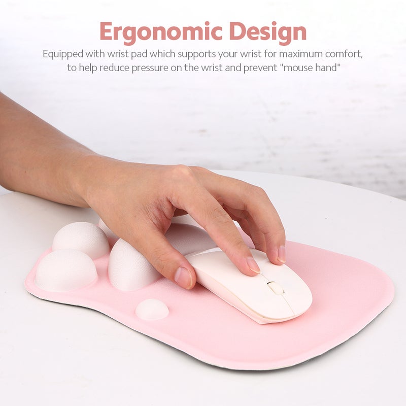 Silicone Wrist Pad Cute Cat Claw Silicone Pad Anti-slip Pad Smooth Movement Accurate Positioning Black - Image 5