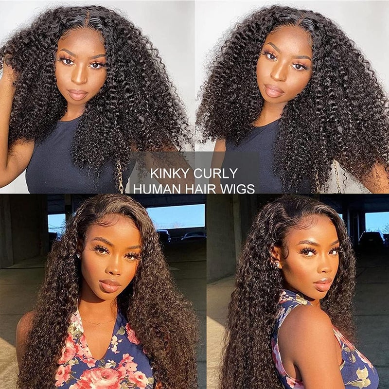 Ladoux Kinky Curly Lace Front Wig 13x6 HD Lace Front Kinky Curly Wig for Women 180% Density Pre Plucked With Baby Hair Afro Kinky Curly Human Hair Wig 20Inch Kinky Curly HD Lace Front wig - Image 2