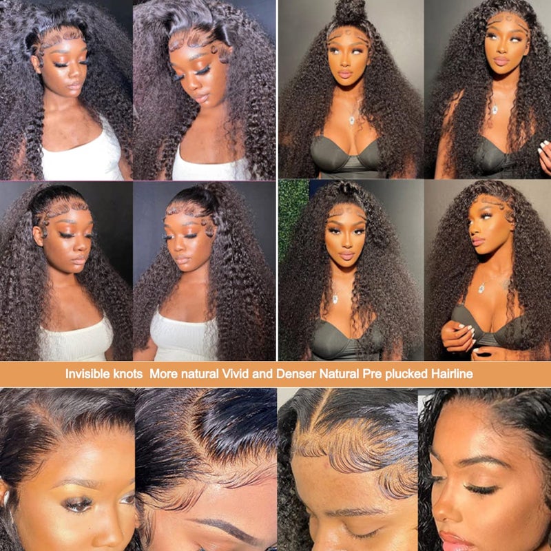 Ladoux Kinky Curly Lace Front Wig 13x6 HD Lace Front Kinky Curly Wig for Women 180% Density Pre Plucked With Baby Hair Afro Kinky Curly Human Hair Wig 20Inch Kinky Curly HD Lace Front wig - Image 5