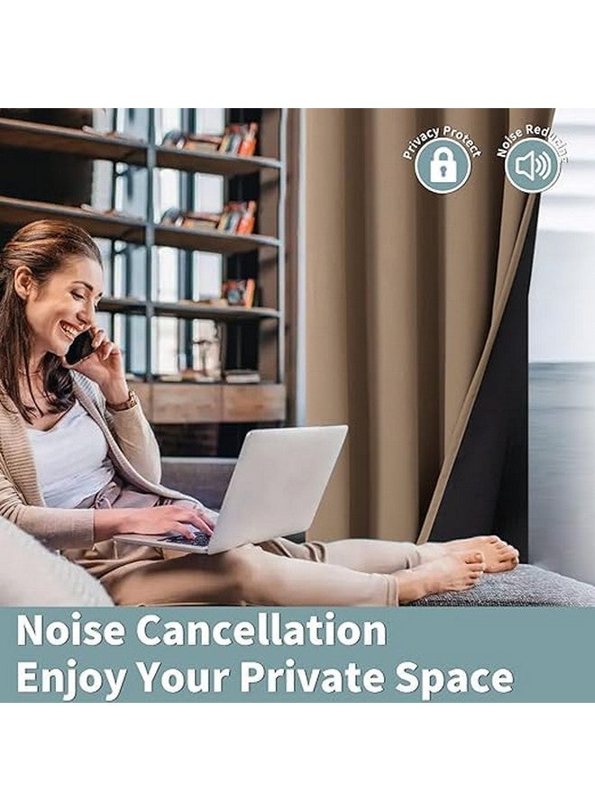 BFAM 100% Blackout Curtains for Bedroom with Black Liner, Thermal Insulated Thick Double Layers Total Light Blocking Grommet Window Curtains 1 Panel - Image 4