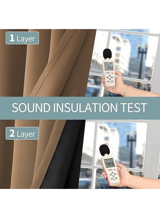 BFAM 100% Blackout Curtains for Bedroom with Black Liner, Thermal Insulated Thick Double Layers Total Light Blocking Grommet Window Curtains 1 Panel - Image 3