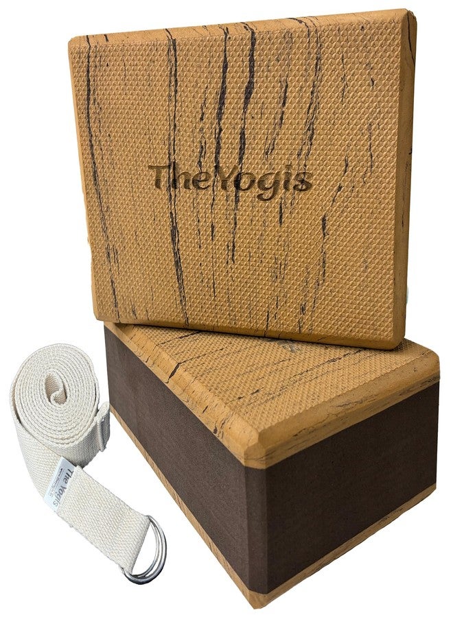 The Yogis Yoga Blocks Set of 2 and Belt for Stretching, Balancing,Yoga Accessories for Women & Men Yoga Equipment with Strap - Image 1