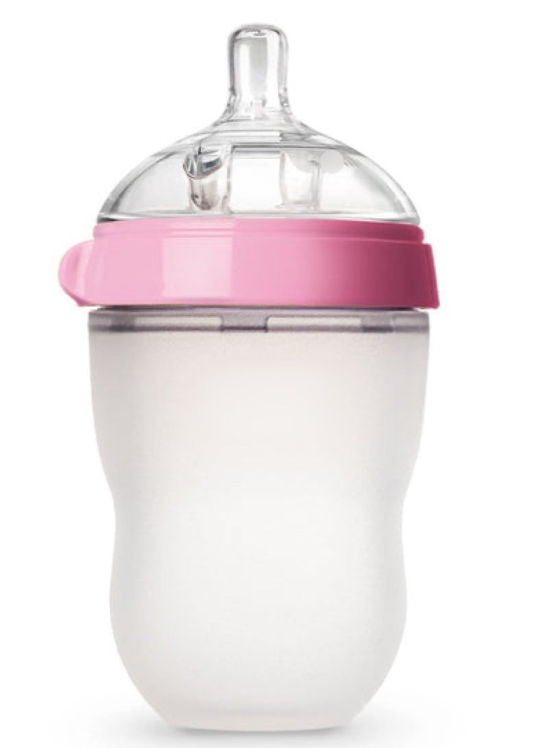 Baby Feeding Bottle, Infant, Newborn Baby, Extra Soft, Easy To Squeeze, 8Oz 250 ML, Natural Comfort, Anti-Colic, Gravity Ball (Pink) - Image 1