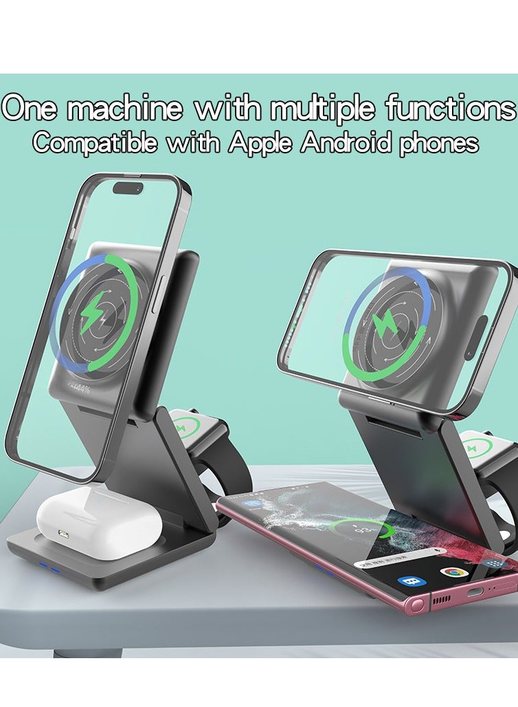 Beauenty Fast Wireless Charger, Magnetic Foldable 3 in 1 Charging Station for Apple Devices,15W Portable Charger for iPhone 16/15/14/13/12 for Apple Watch 9/8/7/6/5/4/3/SE, for Airpods3/2/Pro - Image 4