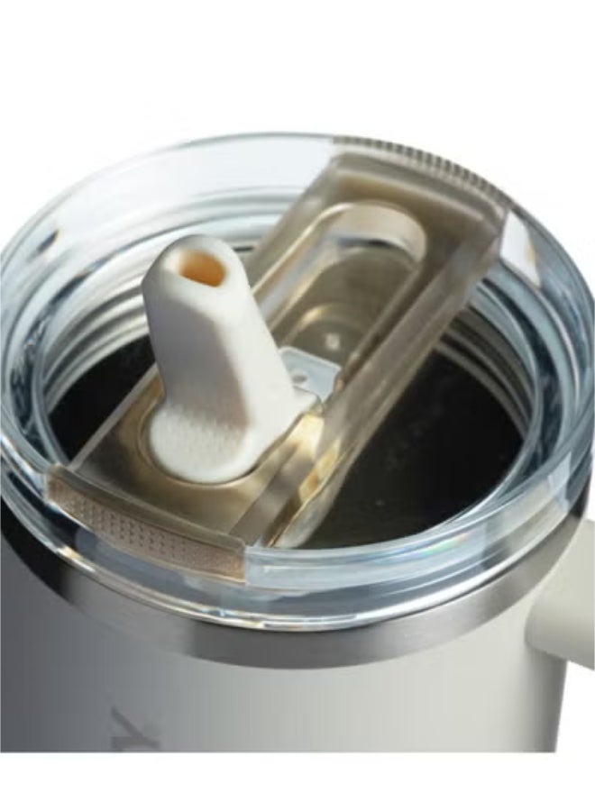 Stanley 40oz Stanley Cup Rose Quencher ProTour Flip Straw Tumbler - Stainless Steel Vacuum Insulated Travel Mug, BPA Free & Car Cup Holder Compatible Water, Iced Tea, Coffee, Smoothies, Premium Eco-Friendly Gifts - Frost White - Image 2