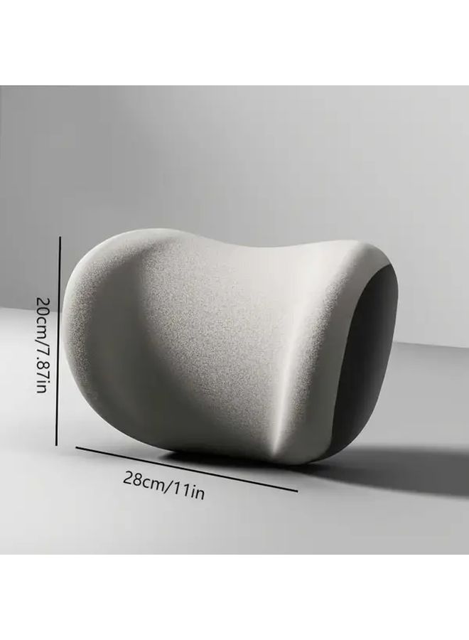 Car Headrest and Lumbar Support Black Memory Foam Neck Pillow Seat Cushion for Long Drives Back Protection While Driving - Image 2