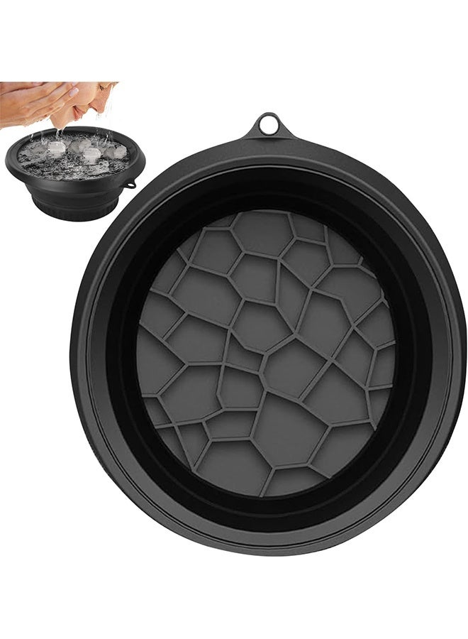 وعاء وجه ثلجي، حوض غسيل سيليكوني قابل للطي للتبريد السريع مع صينية ثلج مدمجة، وعاء للعناية بالبشرة محمول لتخفيف الانتفاخ وراحة البشرة في المنزل. - Image 1