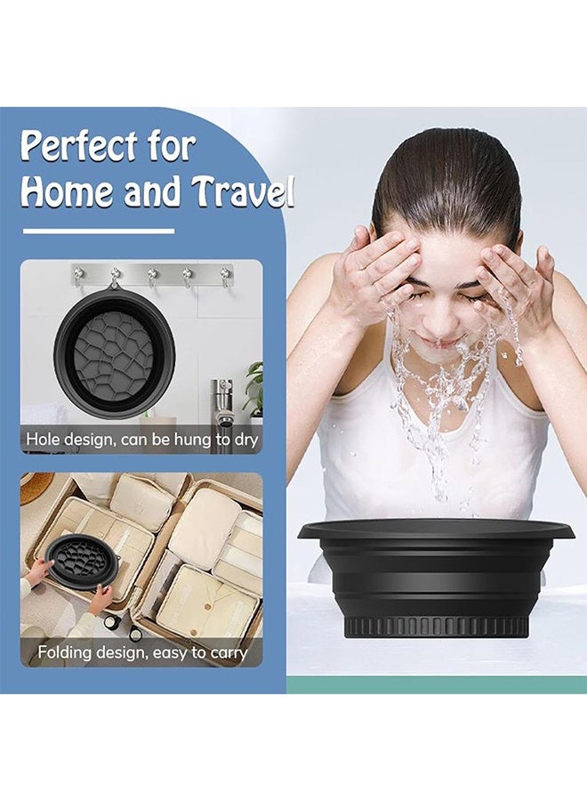 وعاء وجه ثلجي، حوض غسيل سيليكوني قابل للطي للتبريد السريع مع صينية ثلج مدمجة، وعاء للعناية بالبشرة محمول لتخفيف الانتفاخ وراحة البشرة في المنزل. - Image 3