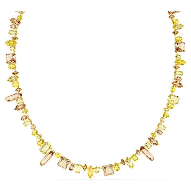سواروفسكي Swarovski Gema strandage Mixed cuts, Yellow, Gold-tone plated