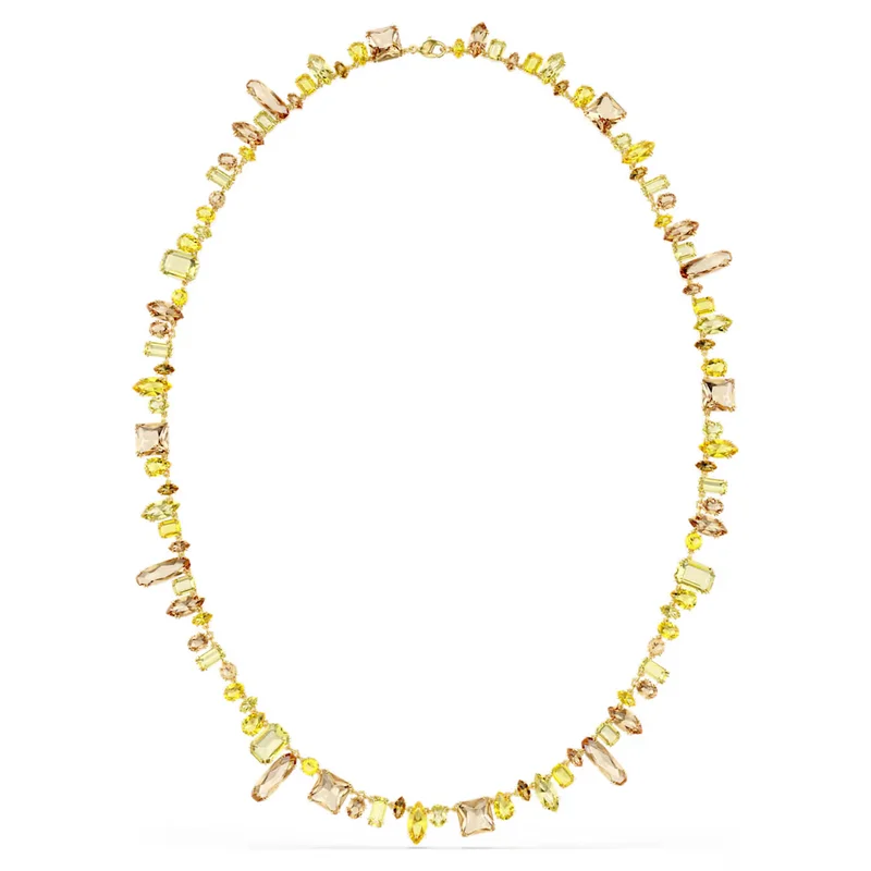 سواروفسكي Swarovski Gema strandage Mixed cuts, Yellow, Gold-tone plated