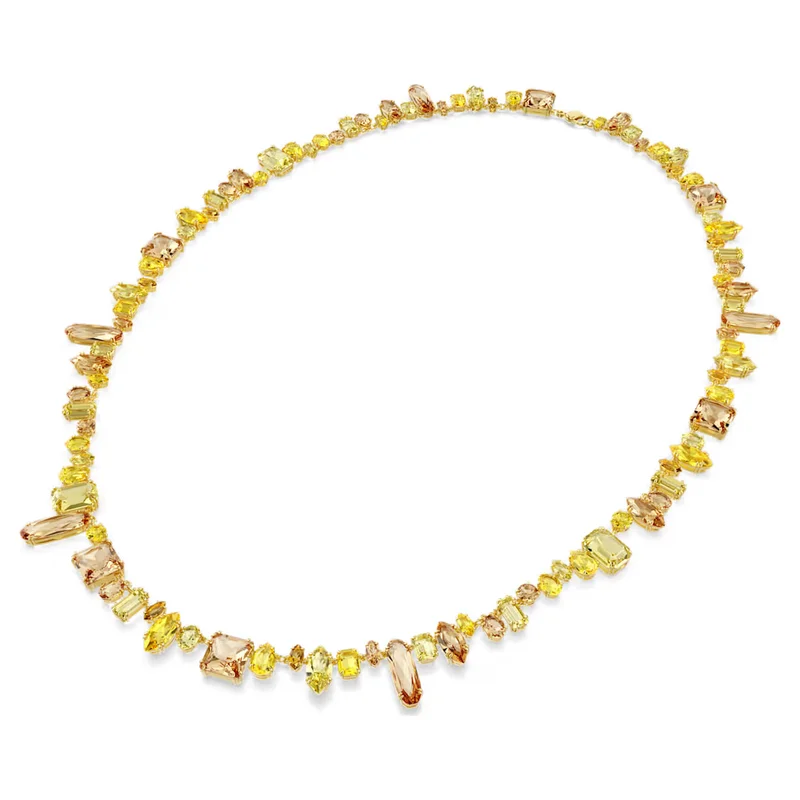 SWAROVSKI Swarovski Gema strandage Mixed cuts, Yellow, Gold-tone plated