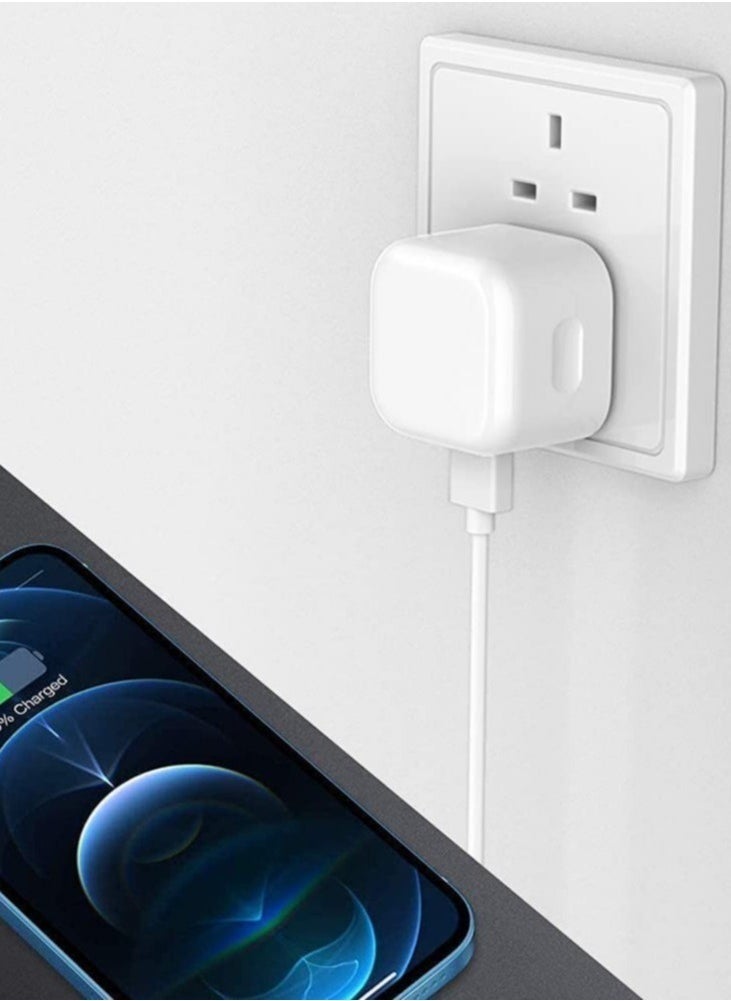 20W Dual Port USB-C Charger for Galaxy A04 Series – Fast PD u0026 QC 3.0 Wall Adapter for A04, A04s, A04 Core (White)