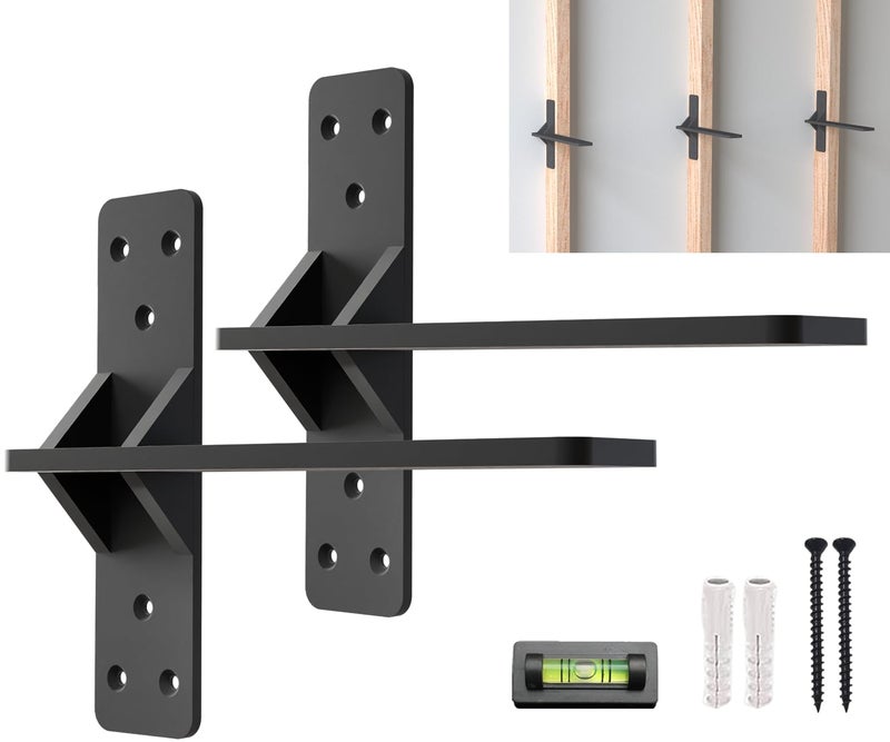 Balin Designs 16 inch Floating Countertop Support Brackets by Balin Designs, Free hanging Floating Shelf Brackets Heavy Duty, Invisible Wall Shower Bench T Support for Vanities, Granite Countertops, (2 pack) - Image 1