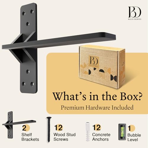 Balin Designs 16 inch Floating Countertop Support Brackets by Balin Designs, Free hanging Floating Shelf Brackets Heavy Duty, Invisible Wall Shower Bench T Support for Vanities, Granite Countertops, (2 pack) - Image 3