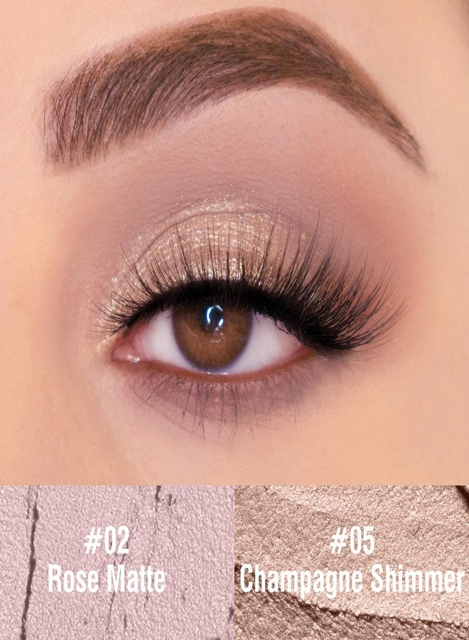 FV Waterproof Eyeshadow Stick Duo,Long-Lasting Cream Eye Shadow Makeup Sets, High Pigmented Eyeshadow Pencil with Matte & Shimmer Finish, Natural Look (Rose & Champagne) - Image 2