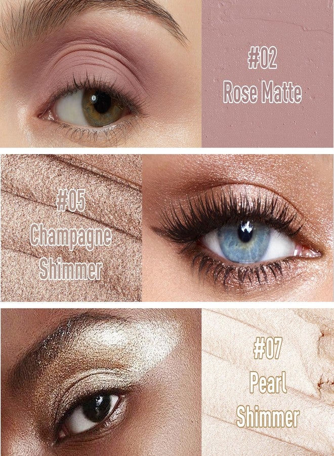 FV Waterproof Eyeshadow Stick Duo,Long-Lasting Cream Eye Shadow Makeup Sets, High Pigmented Eyeshadow Pencil with Matte & Shimmer Finish, Natural Look (Rose & Champagne) - Image 3