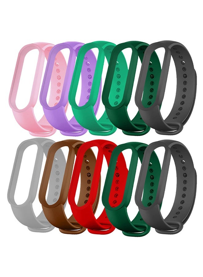 10 Pieces of Strap Band for Xiaomi Mi Band 6 Mi Band 5 - Silicone Watch band Replacement Band