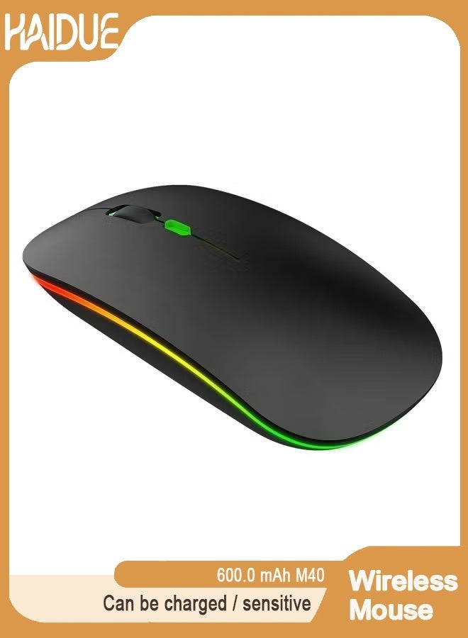 Haidue 600.0 mAh M40 Ultra-Thin Wireless Mouse Black - Image 1