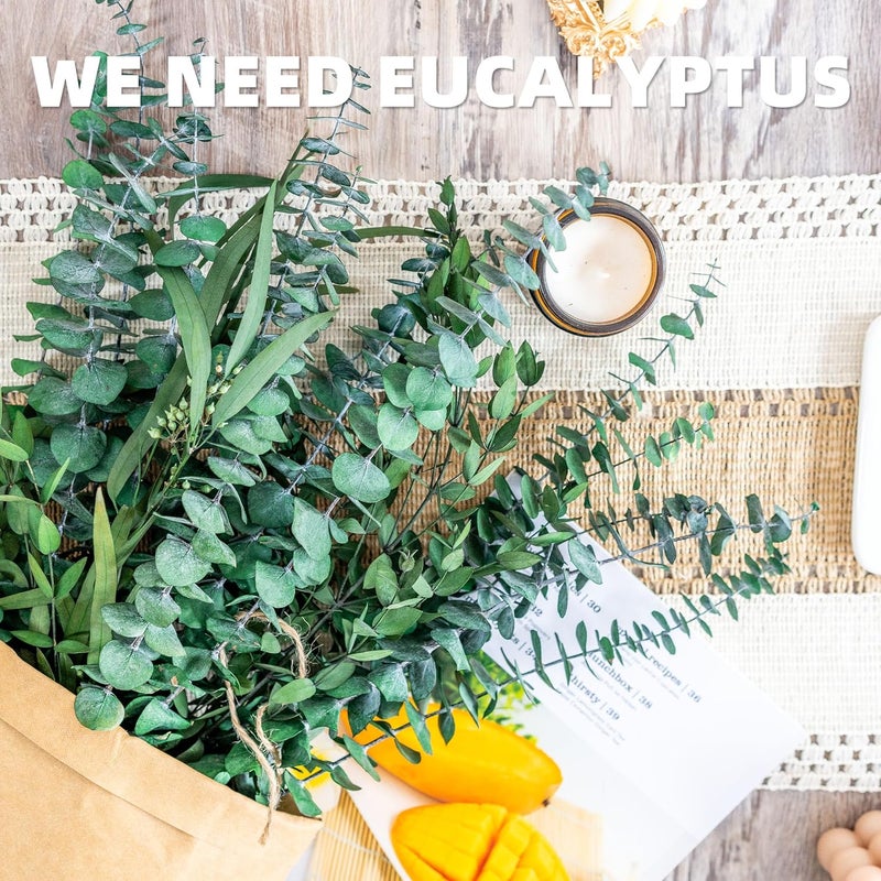 FloraDream 3kinds Natural Eucalyptus Stems 24PCS - 17inch Eucalyptus Set for Shower Bundle Real Eucalyptus Leaves Branches Vase Filler, Dried Flowers Arrangement Home Decor Wedding Decor - Image 5