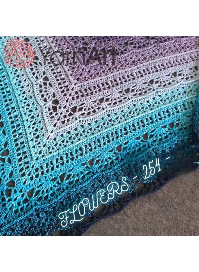 Yarn art خيوط يارن آرت فلورز أومبري قطن أكريليك مدمج، 250 جرام 1094 ياردة، خيوط رياضية خفيفة الوزن للحياكة، الكروشيه، الشالات، مشاريع الصيف (254) - Image 4
